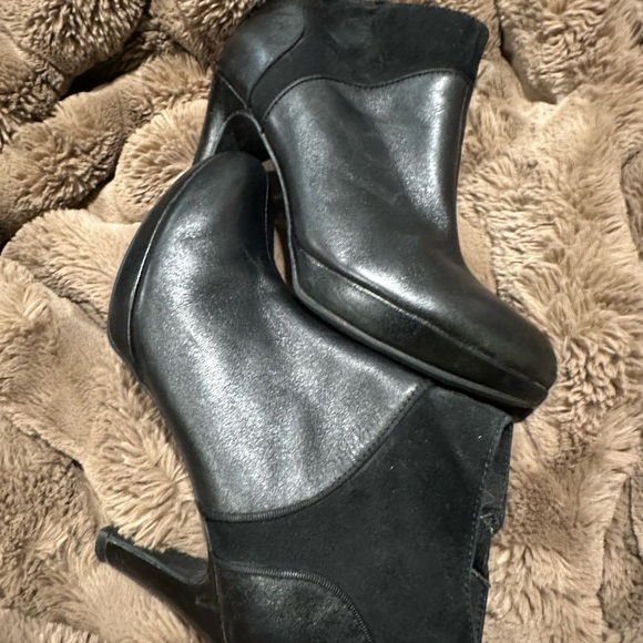 Black suede leather heeled booties by Clarks - Picture 7 of 10